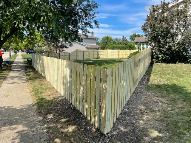 Pressure treated privacy clearance fence